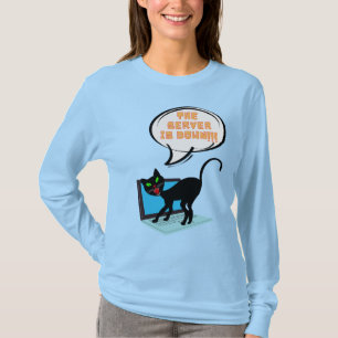 Camiseta gato diciendo que el servidor está caído