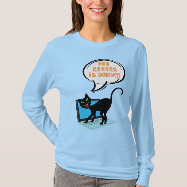 Camiseta gato diciendo que el servidor está caído (Anverso)