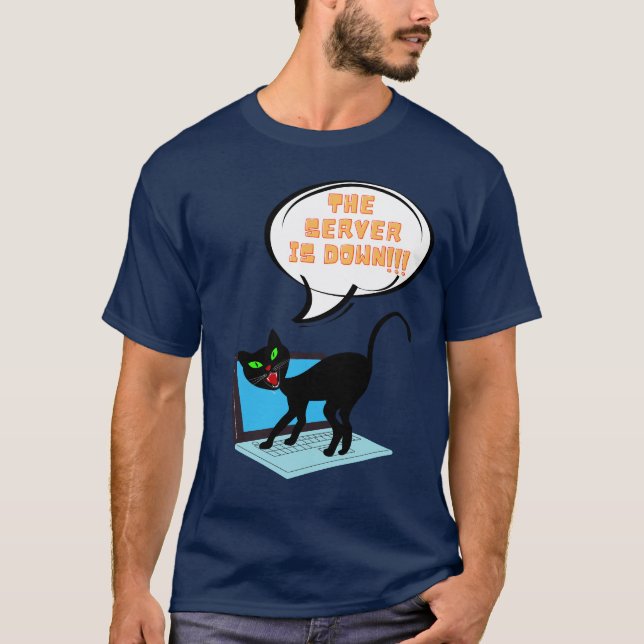 Camiseta gato diciendo que el servidor está caído (Anverso)