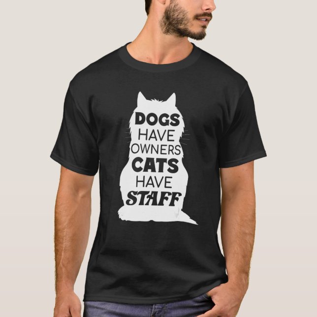 Camiseta Gato diciendo que los perros tienen dueños Los gat (Anverso)