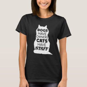 Camiseta Gato diciendo que los perros tienen dueños Los gat