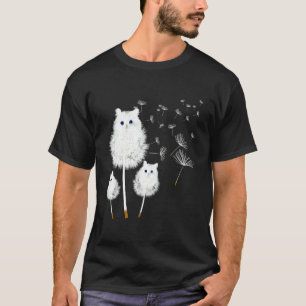 Camiseta Gato Diente de León Asombrosa Flor Gato Diseño