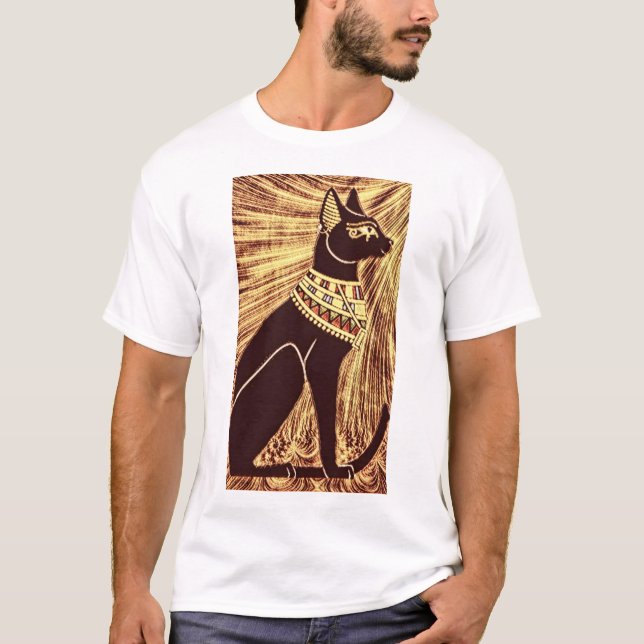 Camiseta Gato diosa en oro (Anverso)