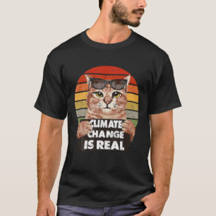 Camiseta Gato divertidísimo de la cosecha del cambio climát