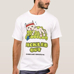 Camiseta Gato Divertido Agotado por Pickleball En Escabeche