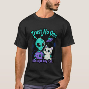 Camiseta Gato Divertido Alien UFO Gatito Lindo Espacio Nave