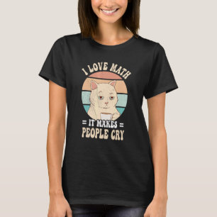 Camiseta Gato divertido amo las matemáticas hace llorar a l
