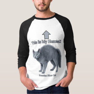 Camiseta Gato divertido Azul Ruso – Este es mi humano