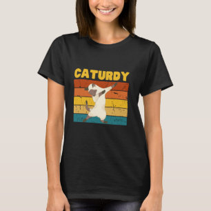 Camiseta Gato divertido bailando retro el sábado también co