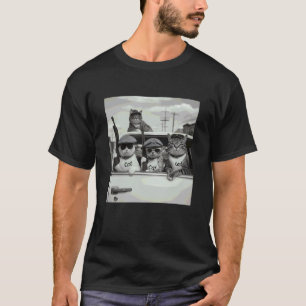 Camiseta Gato Divertido Banda Delictiva Gángster Foto Antig