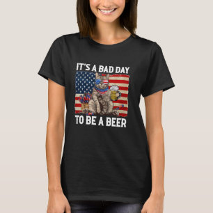 Camiseta Gato Divertido Bebiendo Cerveza Fiesta Es un Mal D