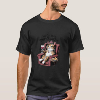 Camiseta Gato Divertido Bebiendo Vino Mi Gato es tan Persua
