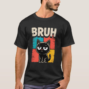 Camiseta Gato Divertido Bruh Meme Humor Gráfico