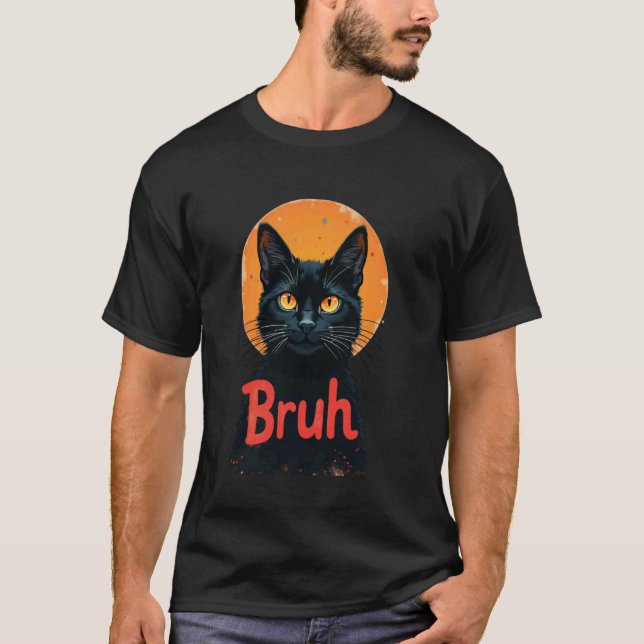 Camiseta Gato Divertido Bruh Risa (Anverso)