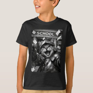 Camiseta Gato Divertido Caballero Medieval Lindo De Regreso
