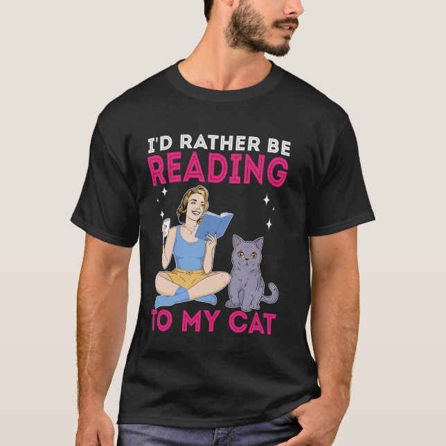 Camiseta Gato Divertido, Café y Libro Diseño de Libros de C (Anverso)