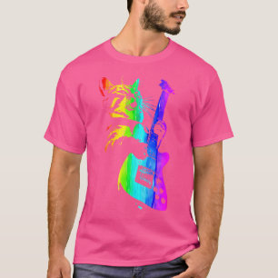Camiseta Gato Divertido Casa Arco Iris Dj Gato Gatito Gato