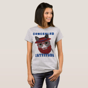 Camiseta Gato divertido Cattitude encubierto Meme
