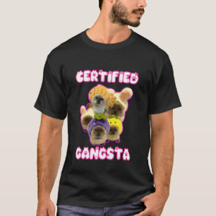 Camiseta Gato Divertido Certificado Gángster Meme Tonto Ahh