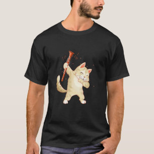 Camiseta Gato divertido clarinete Dabbing amante del clarin