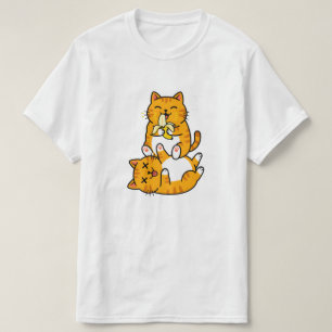 Camiseta Gato Divertido Comiendo Banana Neko Dibujo Animado