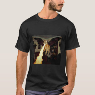 Camiseta Gato Divertido con Alas de Murciélago Meme Gato Dr