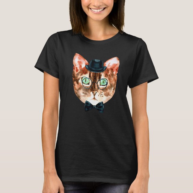 Camiseta Gato Divertido Con Gafas (Anverso)