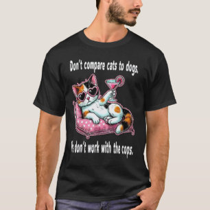Camiseta Gato divertido con gafas de sol, no compares gatos