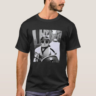 Camiseta Gato Divertido Con Gafas De Sol Sentado En Un Cicl