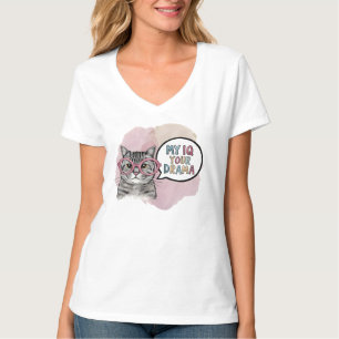 Camiseta Gato Divertido con Gafas "Mi CI > Tu Drama" - Sarc