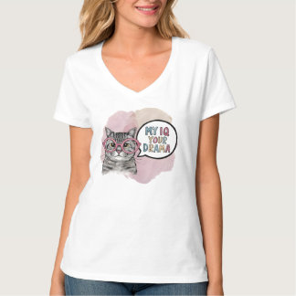 Camiseta Gato Divertido con Gafas "Mi CI > Tu Drama" - Sarc