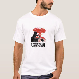 Camiseta Gato Divertido Crítica Constructiva Linograbado Me