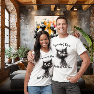 Camiseta Gato divertido de boceto – Texto editable Gato sal