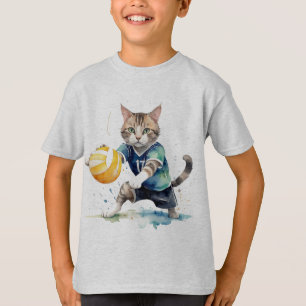 Camiseta Gato divertido de Guay jugando voleibol con humor 
