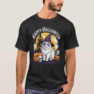 Camiseta Gato divertido de Halloween Feliz Halloween Ragdol