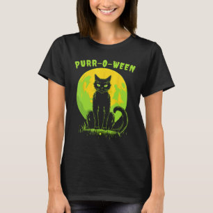 Camiseta Gato Divertido de Halloween Purr-o-ween