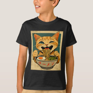 Camiseta Gato divertido de jengibre Ramen japonés Kawaii An