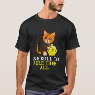 Camiseta Gato divertido de jugador de RPG D20 Una tirada pa