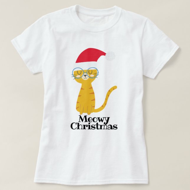 Camiseta Gato divertido de Navidad (Diseño del anverso)