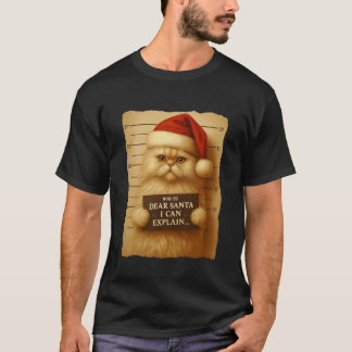 Camiseta Gato divertido de Navidad - Gorro de Santa Persa l