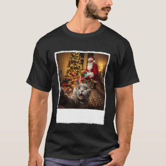Camiseta Gato divertido de Navidad selfie con regalos de Sa