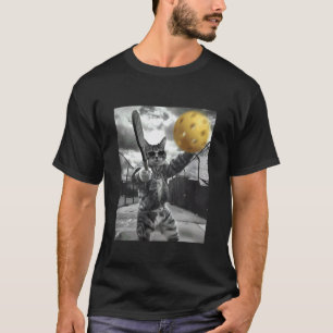 Camiseta Gato divertido de pickleball para papá amante gráf