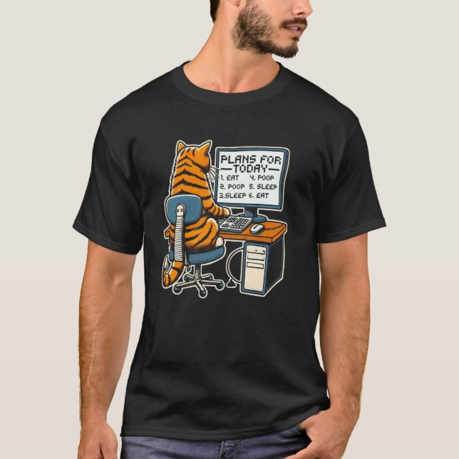 Camiseta Gato divertido de programación de computadora Prog (Anverso)