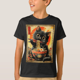 Camiseta Gato divertido de ramen Amantes de fideos Anime Ot