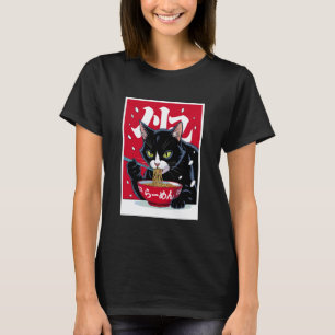 Camiseta Gato divertido de ramen comiendo fideos
