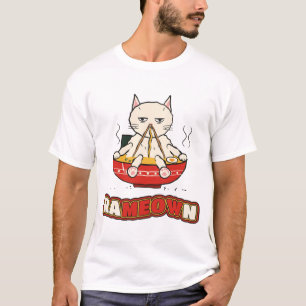 Camiseta Gato divertido de Ramen Rameown relajándose en un 