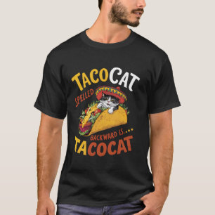 Camiseta Gato divertido de taco mexicano, Tacocat deletread