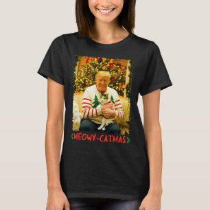 Camiseta Gato divertido de Trump Navidad Amantes de gatos M