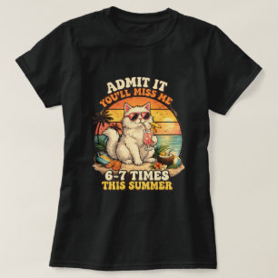 Camiseta Gato Divertido de Verano "Admite que Me Extrañarás