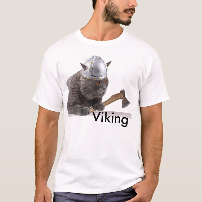 Camiseta Gato divertido de Viking (Anverso)